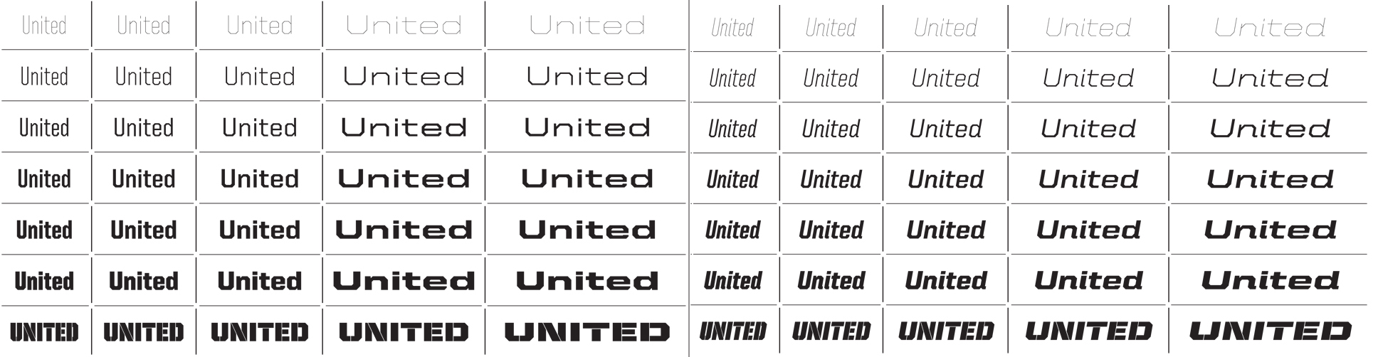 united font family