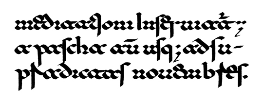  Lombardic-Beneventan script from the 11th century.