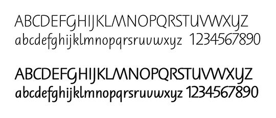 H. E. Meier, Schulschrift typeface, regular and bold.