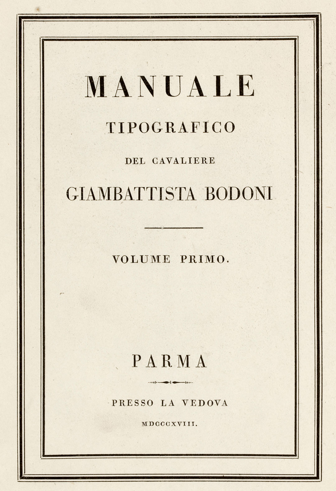 Manuale Tipografico, Bodoni
