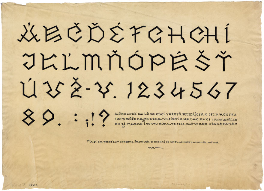 Martin Benka, ornamantal typeface, 1956
