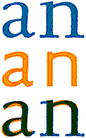 Superimposition of the serif and sans versions of the Romulus typeface designed by Jan van Krimpen